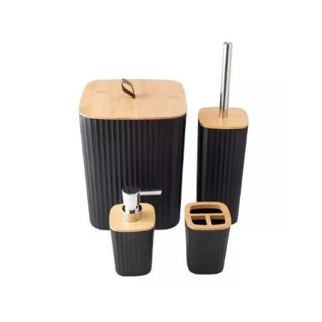Kit Para Banheiro 04 pcs Preto