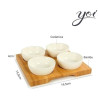 Petisqueira de Bambu e Ceramica 04 pcs