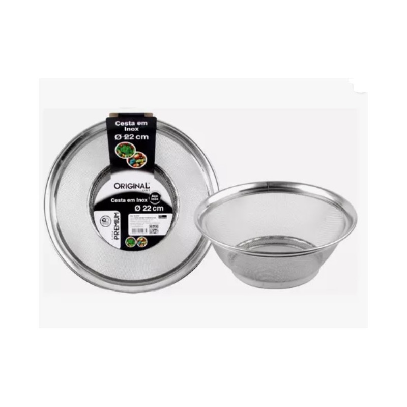Escorredor Aço Inox Premiun 22 cm