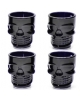 Jg de Copos Caveira Dose Black 42 ml 4 peças