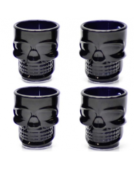 Jg de Copos Caveira Dose Black 42 ml 4 peças