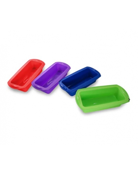 Forma de Gelo Quadrada em Silicone 06 Cavidades Vermelha