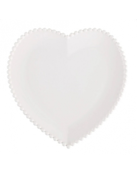 Prato De Coração Porcelana 23X23 CM