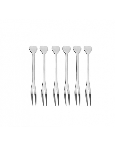 Kit 06 Mini Garfo P/ Petisco Inox