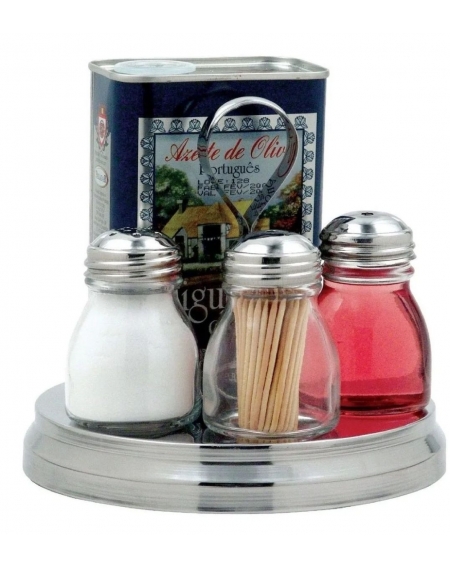 Galheteiro C/ Base Inox 03 PCS