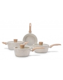 Jogo De Panela 4 Pcs Ceramica E Indução Sirius Branca