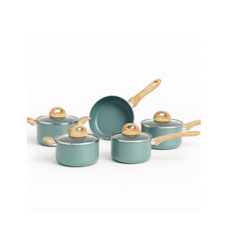 Jogo De Panela 5 Pcs Ceramica E Indução Botanika Verde