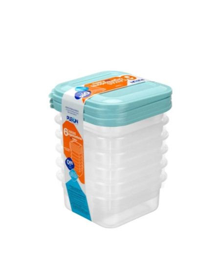 Jogo De 6 Caixas 850 ML 14X14 CM