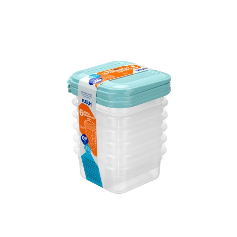 Jogo De 6 Caixas 850 ML 14X14 CM