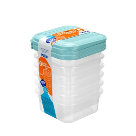 Jogo De 6 Caixas 850 ML 14X14 CM