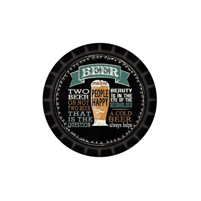 Tabua De Vidro Cerveja Redonda 20 CM