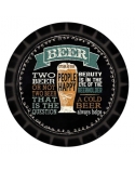 Tabua De Vidro Cerveja Redonda 20 CM
