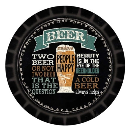 Tabua De Vidro Cerveja Redonda 20 CM