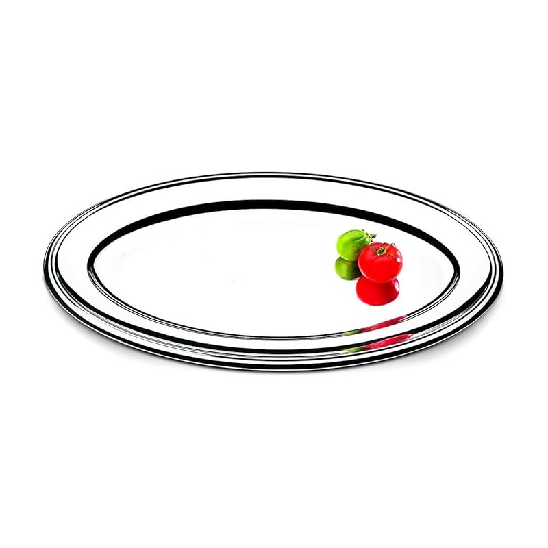 Travessa Oval Aço Inox Arienzo 68x43 cm