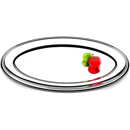 Travessa Oval Aço Inox Arienzo 68x43 cm