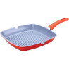 Frigideira Com Grill Ecolumi Vermelha 28 CM