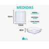 Travessa Quadrada Refrataria 400 ML 15X13X4 CM