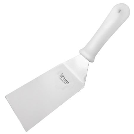Espátula Curva Aço Inox Cabo Branco Profissional