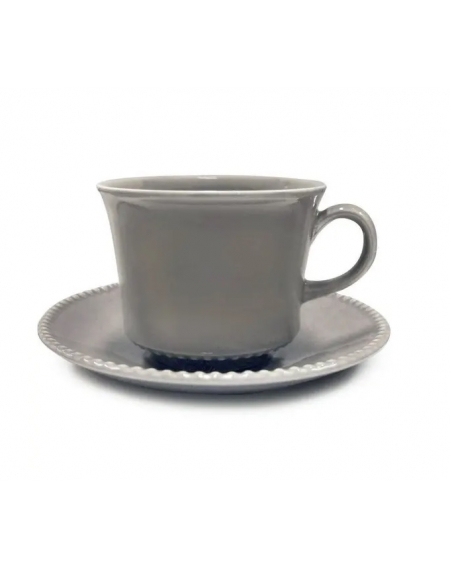Xicara Cha C/Pires Perla Cinza Corona 240 ML