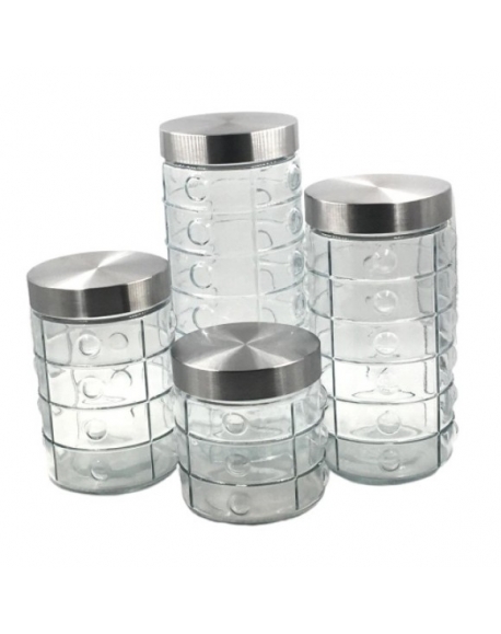 Conjunto De Pote De Vidro 4 PCS