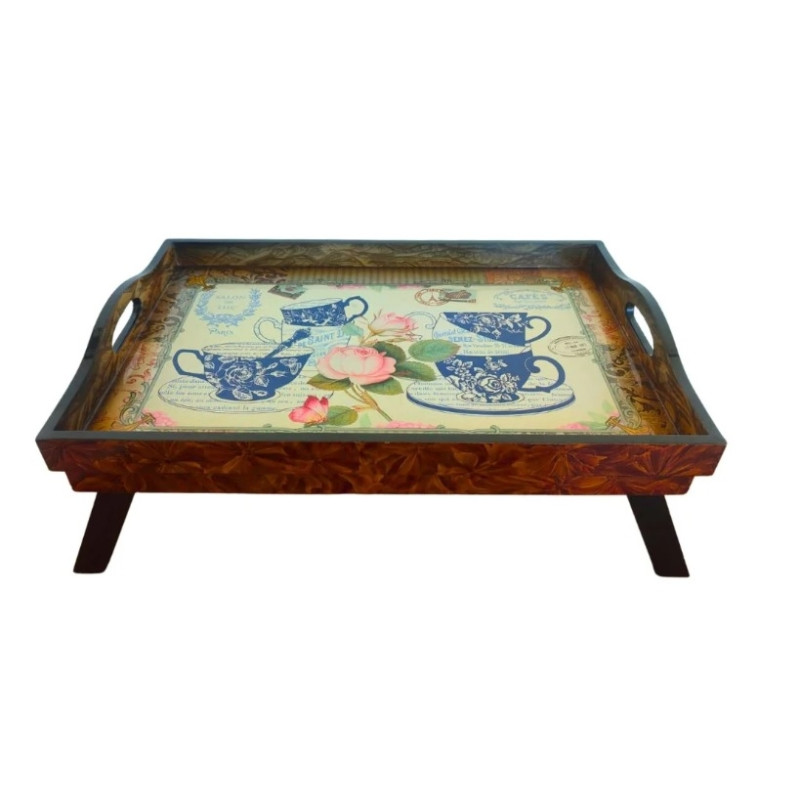 Bandeja Para Cama Madeira Coffe 47X30 CM