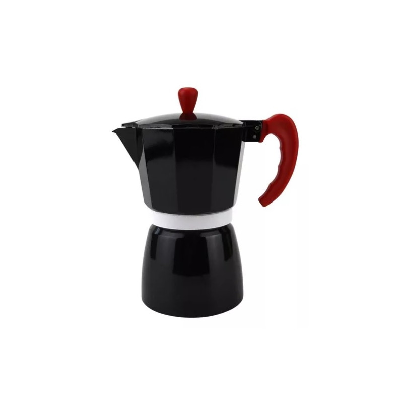 Cafeteira Italiana 6 Xicaras Aluminio Preta