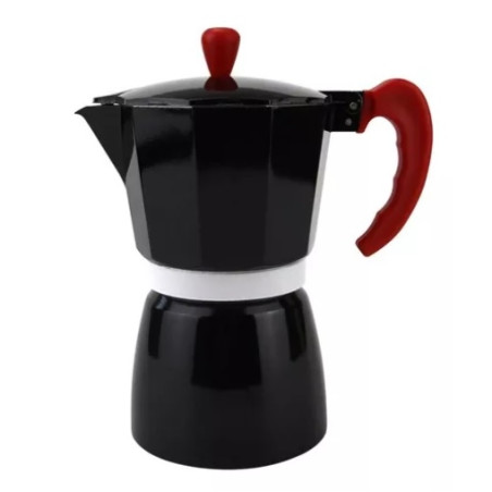 Cafeteira Italiana 6 Xicaras Aluminio Preta