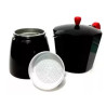 Cafeteira Italiana 6 Xicaras Aluminio Preta