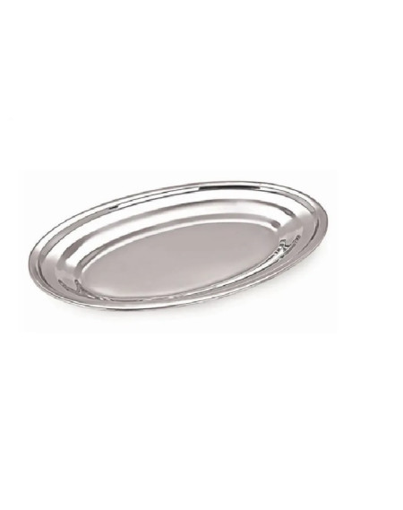 Travessa Oval Funda Aço Inox para Servir 30cm
