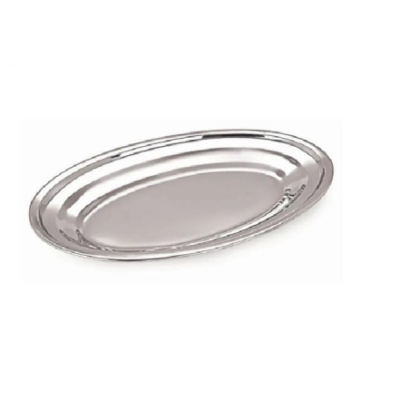Travessa Oval Funda Aço Inox para Servir 30cm
