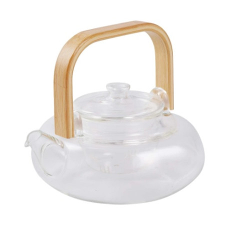Chaleira Vidro Borossilicato E Bambu