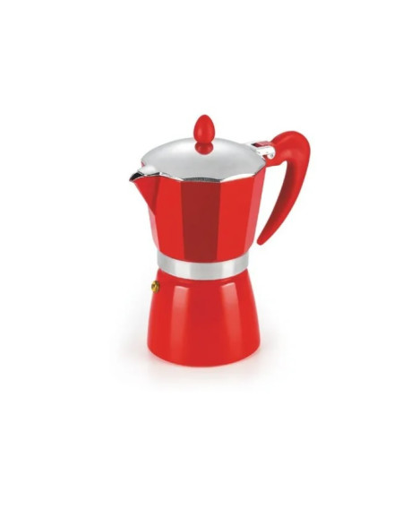 Cafeteira Italiana 09 xicaras Alum. Vermelha