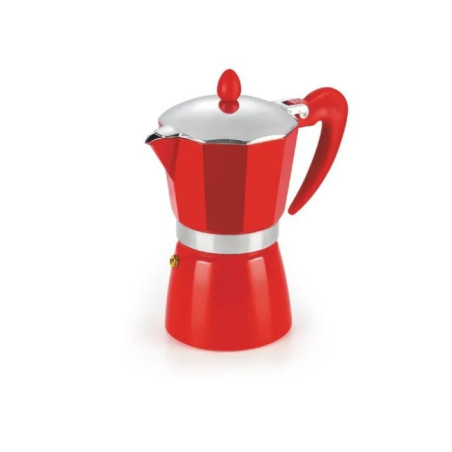 Cafeteira Italiana 09 xicaras Alum. Vermelha