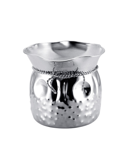 Centro de Mesa Cachepot médio prata Apolo 20x20cm