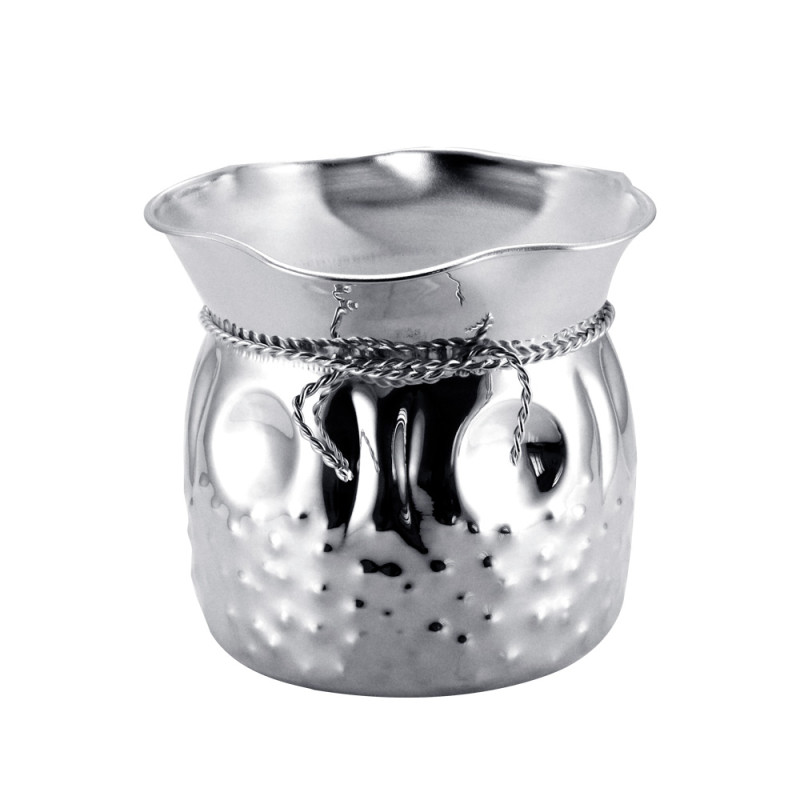 Centro de Mesa Cachepot médio prata Apolo 20x20cm