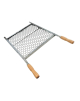 Grelha Tela Moeda Inox Cabo Madeira 50X40 CM