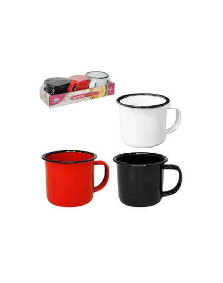 Kit Com 3 Caneca Esmaltada 80 ML
