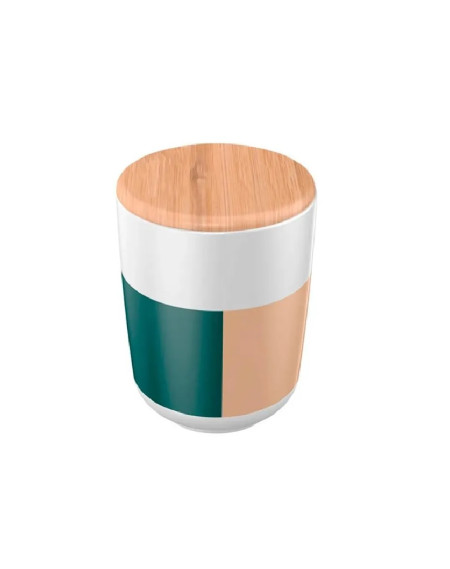 Porta Algodão C/ Tampa Bambu