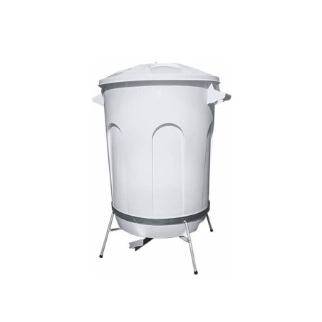 Lixeira Redonda com Pedal e Suporte Metálico Industrial 30 Litros