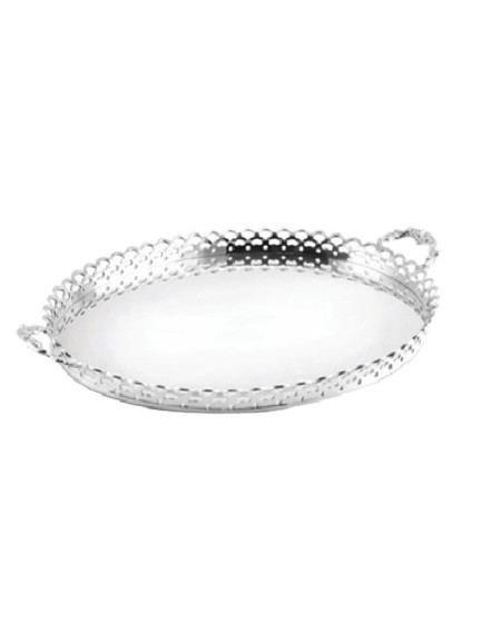Bandeja oval com grade lisa alta - 50 X 40 cm