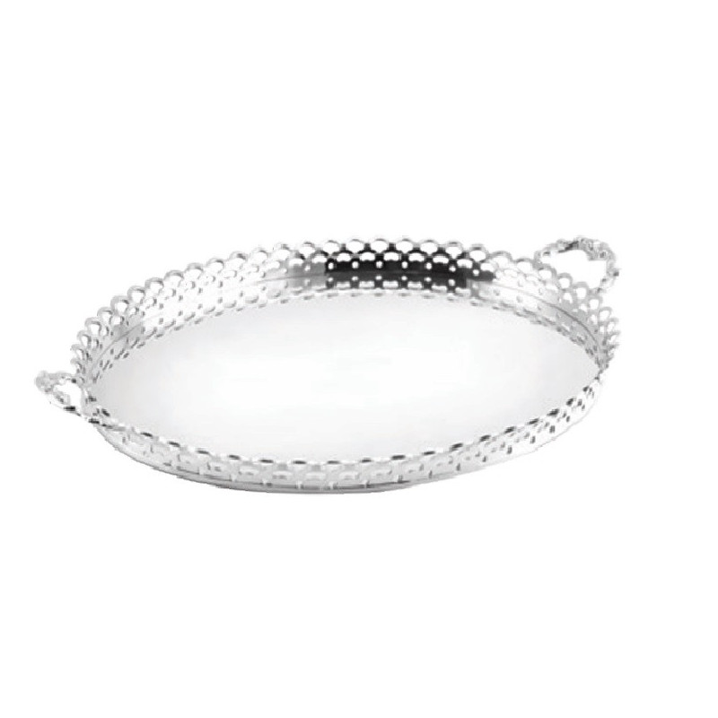 Bandeja oval com grade lisa alta - 50X40cm