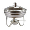Rechaud banho maria redondo com tampa e cuba de prata 3 litros