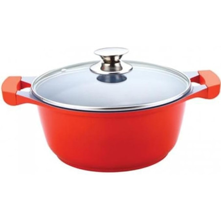 Caçarola C/ Tampa Ecolumi Vermelha 24 CM