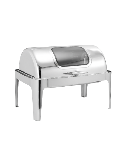Rechaud retangular com tampa visor basculante inox - Loja Apolo