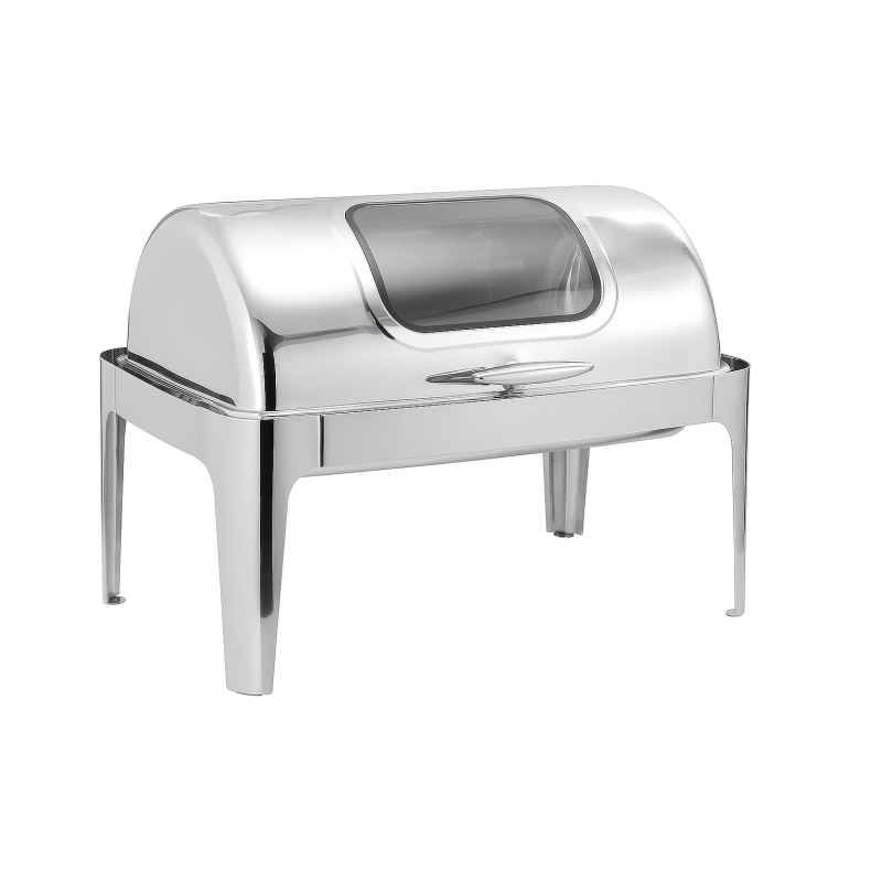 Rechaud retangular com tampa visor basculante inox - Loja Apolo
