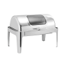 Rechaud retangular com tampa visor basculante inox - Loja Apolo