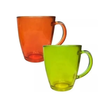 Kit caneca de vidro coloridas 02 pcs 350ml - Loja Apolo